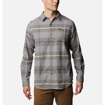 Columbia Muške Košulje - Cornell Woods Flannel Long Sleeve Tall Sive | QOBV-06398